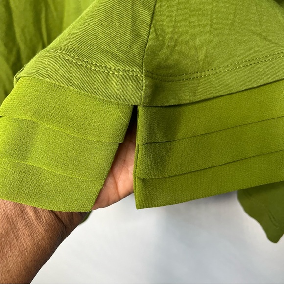 LOGO Lori Goldstein Green Button Front V Neck Tunic with Pockets and Tucks SZ M - Picture 7 of 14